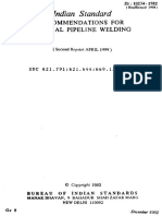 Indian Standard: Recommendations For General Pipeline Welding