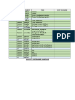 Date Event Student Topic Staff in Charge: August-September Schedule