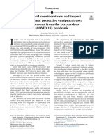 Behavioral Considerations and Impact On Personal Protective Equipment Use: Early Lessons From The Coronavirus (COVID-19) Pandemic