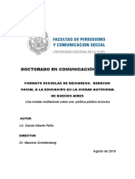 Daniel Peña Formato de Escuelas de Reingreso, Derecho Social A La Educac en La Ciudad Autónoma de Bs As