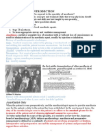 Anaesthesia Introdection: Anesthetist Duty