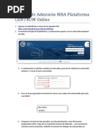 Manual de Admisión MBA Plataforma CENTRUM Online PDF