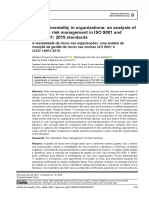 The Risk Mentality in Organizations: An Analysis of Inserting Risk Management in ISO 9001 and ISO 14001: 2015 Standards