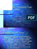 Myers-Briggs Personality Type - Mbti Indicator: Kathy Prem Engineering Career Services University of Wisconsin-Madison