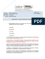 Questionário de Fixação Ii - Processo Administrativo - Henry Fayol