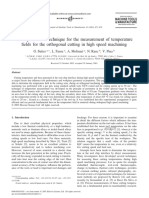 An Experimental Technique For The Measurement of Temperature Fields For The Orthogonal Cutting in High Speed Machining