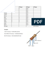 Four Band Resistors Band Colour 1 Band 2 Band 3 Band 4 Band: ST ND RD TH