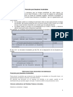 Previsión para Deudores Incobrables