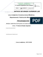 Programación DFI Definición de Procesos en Construcciones Metálicas