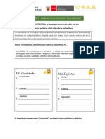 Mis Cualidades Mis Defectos: Escribe Brevemente y Con Tus Palabras ¿Qué Sabes de La Autoestima?