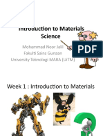 Note For Introduction To Materials MST 510