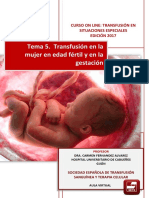 Tema 5. Transfusión en La Mujer en Edad Fértil y en La Gestación PDF