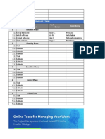 1 Initiation Phase: Work Breakdown Structure Template - Tasks Task No. Dependency Task Description Task Owner