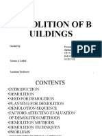 Demolition of B Uildings: Guided by Presented by Shibina Hashim Ce7A Roll No: 7135 Yce17Ce