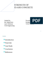 Strength and of Pond Ash Concrete