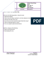 Almustaqbal University Collage Department Semester Exam./ 1 Attempt Sample: Subject: Human Biology Code: Max. Time: 2 H. Class: First Date