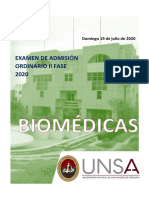 examenUNSA IIordinario2020 Biomedicas