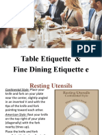 Table Etiquette & Fine Dining Etiquette e