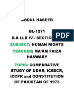 Comparative Study UDHR, ICESCR, ICCPR - BL1271