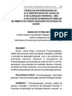 A Importância Da Psicopedagogia Na Prevenção e Identificação de Casos de Síndrome de Alienação Parental: Uma Proposta de Aplicação Da Mediação Familiar No Âmbito Do Poder Judiciário Do Estado Do Ceará