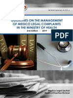 Guidelines On The Management of Medico Legal Complaints in Ministry of Health 2ND Edition 2019