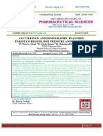 Pharmaceutical Sciences: Occurrence and Demographic Features Pakistani High Blood Pressure Among Adults