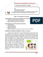 Part 2 - Topic 1 Teaching Strategies - Listening