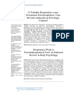 O Trabalho Respiratório Como Ferramenta Psicoterapêutica - Uma Revisão Embasada Na Psicologia Corporal