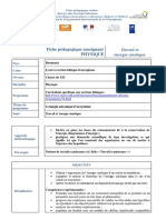 Fiche Pédagogique Enseignant Physique: Travail Et Énergie Cinétique