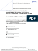 Performance Assessment of Construction Engineering and Management (CEM) Degree Program in Developing Countries: Case of Pakistan