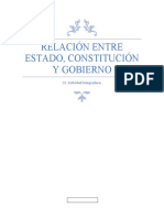 Relación Entre Estado, Constitución Y Gobierno: S1. Actividad Integradora