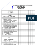 Gen Ed. 3: Class Attendance S.Y.2018-2019