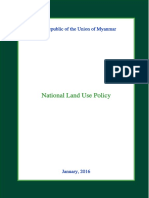 National Land Use Policy: The Republic of The Union of Myanmar