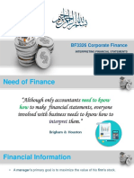 BF3326 Corporate Finance: Interpreting Financial Statements