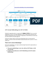 SAP Activate Methodology For SAP S4 HANA