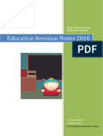 Education Revision Notes 2010: SCLY 2 Education and Methods in Context