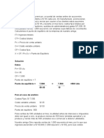 Ejemplo Calculo de Punto de Equilibrio