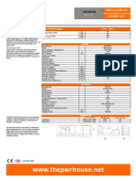 1500 r.p.m.50 Hz. 231/400 VAC: Power Output Ratings 50 Hz. / 400 V