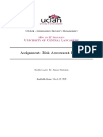 Assignment: Risk Assessment Report: University of Central Lancashire