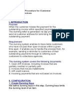 AP FI Dunning Procedure For Customer Outstanding Invoices