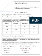 LISTA DE EXERCÍCIOS DE VALOR NUMÉRICO 8 Anos 2019