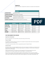 Template - Project Closure Report