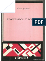 Roman Jakobson. Linguistica y Poetica