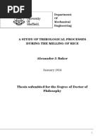 A Study of Tribological Processes During The Milling of Rice