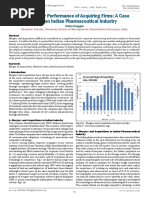 Post Merger Performance of Acquiring Firms: A Case Study On Indian Pharmaceutical Industry