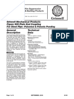 Grinnell Mechanical Products Figure 909 Plain End Coupling For Steel Pipe - Patented & Patents Pending General Description Technical Data