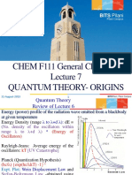 CHEM F111 General Chemistry Quantum Theory-Origins: Pilani