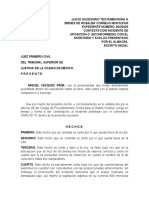 Contestacion Incidente de Oposicion Al Inventario y Avaluo