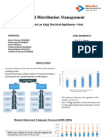 Sales and Distribution Management: Project Report On Bajaj Electrical Appliances - Fans