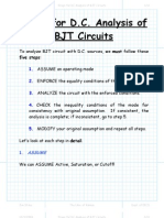 Steps For DC Analysis of BJT Circuits